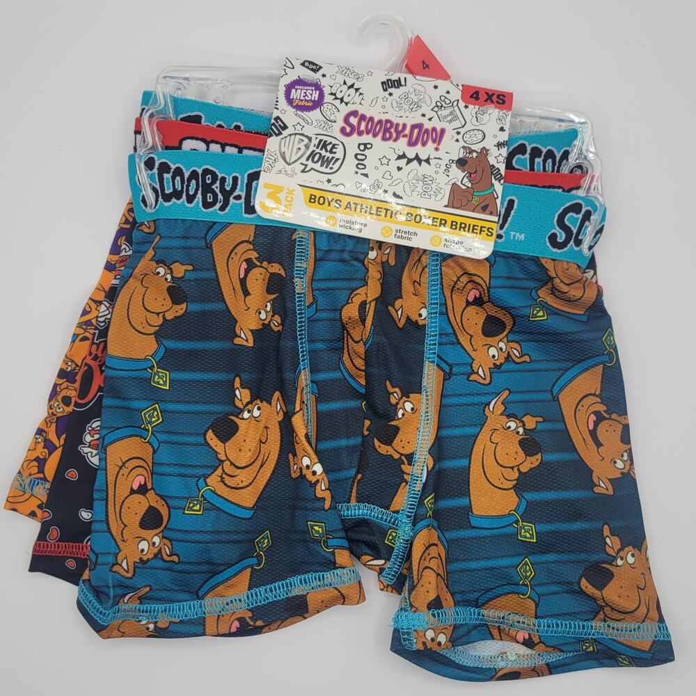 Bioworld 3 Pack Scooby-Doo Boys Athletic Boxer Briefs - SIZE 4xs